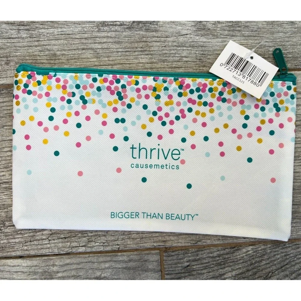 Thrive Cosmetics Makeup Bag Throw Kindness Around Like‎ Confetti NWT Travel Case